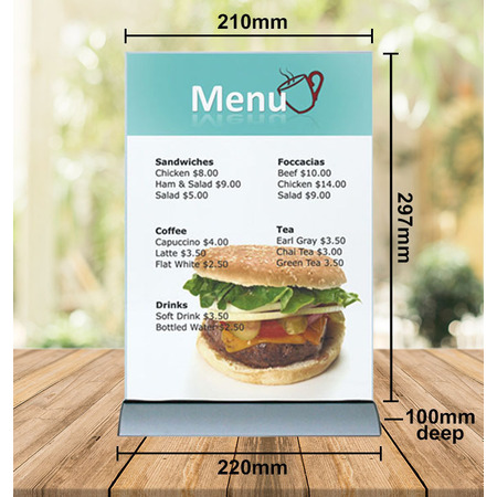 A4 Aluminium Menu Sign Holders