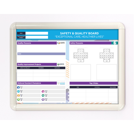 A3 White 25mm Snap Frame Round Corners for Hospital Boards