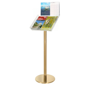 Gold Freestanding Brochure Holder Holds A3 Landscape