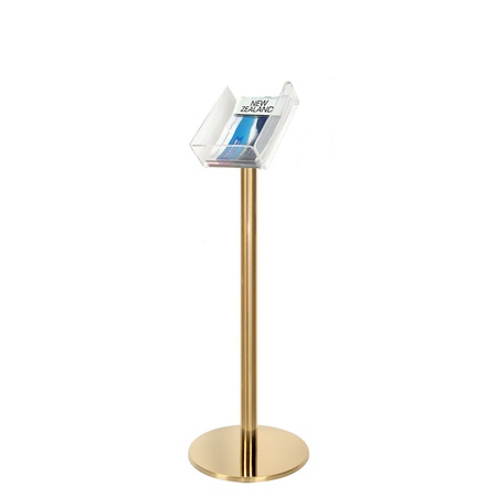 Gold Freestanding Brochure Holder Holds A4