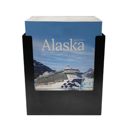 A4 Wall Black Steel Brochure Holder Extra Deep