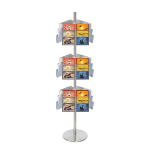 Stainless Steel Carousel Holds Postcards 54 Landscape