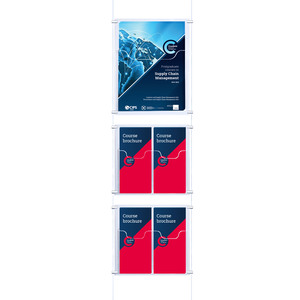 Cable Brochure System 1 Column with 1 A4 & 4 DL Brochure Holders