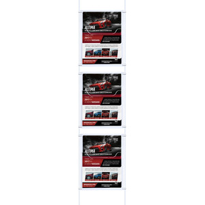 Cable Brochure System 1 Column with 3 A4 Brochure Holders