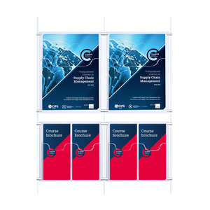 Cable Brochure System 2 Column with 2 A4 & 4 DL Brochure Holders