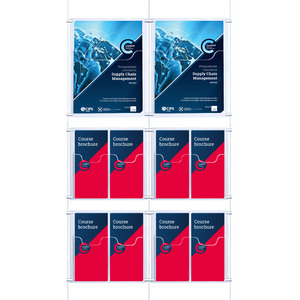 Cable Brochure System 2 Column with 2 A4 & 8 DL Brochure Holders