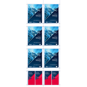 Cable Brochure System 2 Column with 6 A4 & 4 DL Brochure Holders