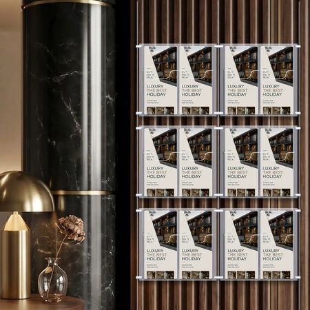 Cable Brochure System 2 Column with 12 DL Brochure Holders