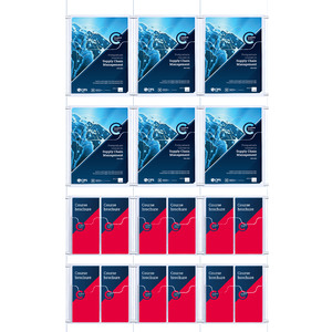 Cable Brochure System 3 Column with 6 A4 & 12 DL Brochure Holders