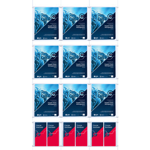 Cable Brochure System 3 Column with 9 A4 & 6 DL Brochure Holders