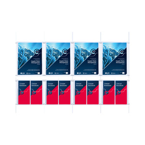 Cable Brochure System 4 Column with 4 A4 & 8 DL Brochure Holders