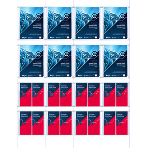 Cable Brochure System 4 Column with 8 A4 & 16 DL Brochure Holders