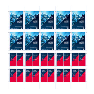 Cable Brochure System 5 Column with 10 A4 & 20 DL Brochure Holders