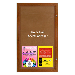 6A4 Darkwood Finish Lockable Corkboard