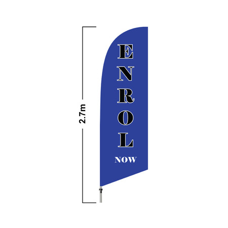 Blue Enrol 2.7 Meter Double Side Feather Flag
