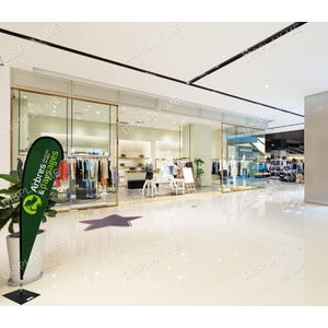 Single Sided 2.3 Meter Teardrop Fabric  Flag with Heavy Duty Steel Square Base
