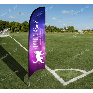 Double Sided 4.6 Meter Bow Fabric Flag with Ground Spike