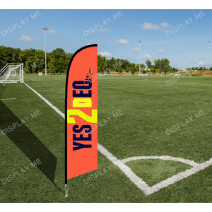 Single Sided 3.5 Meter Feather Fabric Flag with Ground Spike