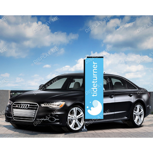 Single Sided 2.2 Meter Block Fabric Flag with Under Tyre Base