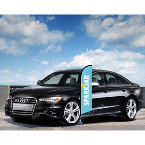 Double Sided 2 Meter Feather Fabric Flag with Under Tyre Base