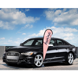 Single Sided 2.3 Meter Teardrop Fabric  Flag with Under Tyre Base