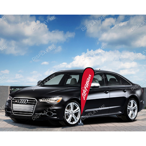 Single Sided 1.7 Meter Teardrop Fabric  Flag with Under Tyre Base