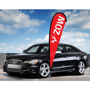 Double Sided 4.3 Meter Teardrop Fabric  Flag with Under Tyre Base