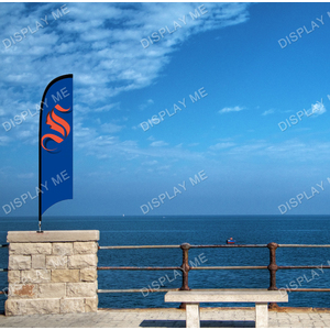 Single Sided 2.7 Meter Bow Fabric Flag with 180 Degree Floor Mount Base