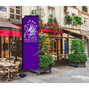 Double Sided 4.4 Meter Block Fabric Flag with 20kg Water Tank Base