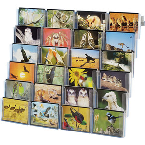 Wall Brochure Holder Combo holds 24 Landscape Postcards
