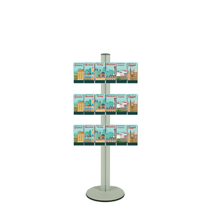 Freestanding 1400mm Silver Combo  Brochure Holder 18 DL 