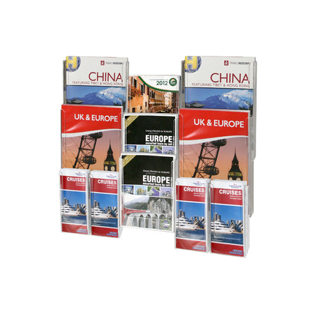 Wall Brochure Holder Combo holds 4 A4 3 A5 4 DL