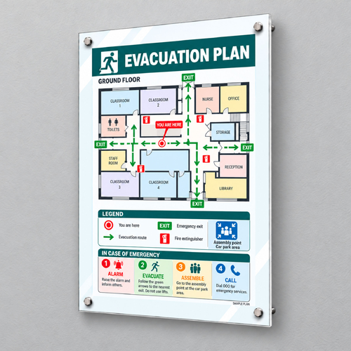 A3 Glassboard Poster Frame with Standoff Mounts