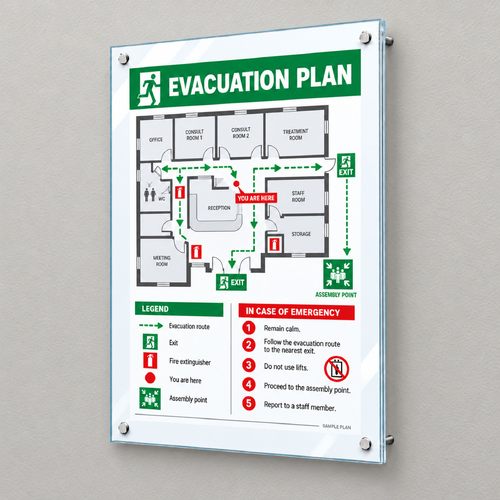 A3 Double Glass Poster Frame with Standoff Mounts
