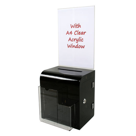Suggestion/Ballot Box Smoke for Wall or Counter with - A4 Sign Holder