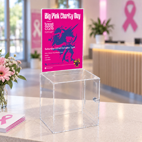 Premium Acrylic Clear Suggestion Box with A4 Display