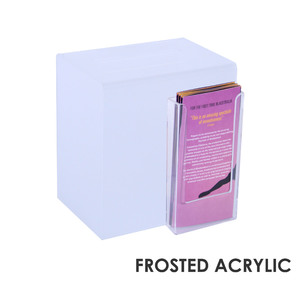 Premium Acrylic Frosted Suggestion Box with DL Brochure Holder
