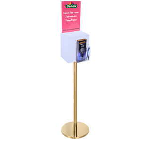 Premium Frosted Suggestion Box with A4 Display on Gold Pole and Base