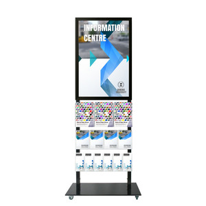 Tall Info Stand -  A1 Snap Frame with 3 A4 +  4 A5 + 6 DL Brochure Holders Double Sided 