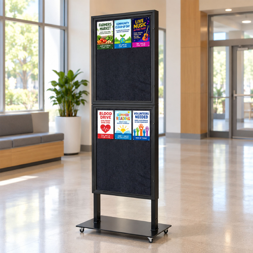 Tall Info Stand - with 2 x Felt Boards