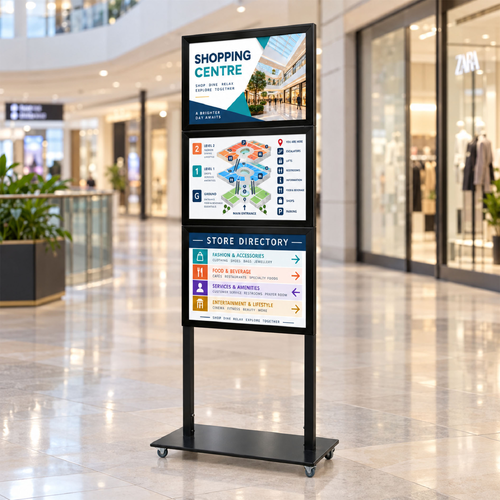 Tall Info Stand - with 3 x A2 Snap Frames