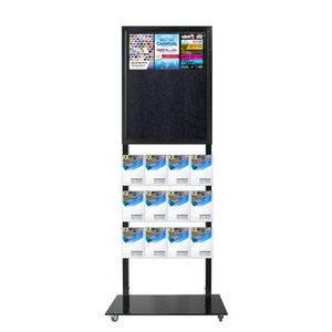 Tall Info Stand - 1 Felt Board with  12 A5 Brochure Holders - DOUBLE SIDED