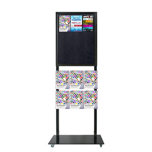 Tall Info Stand - 1 Felt Board with  6 A4 Brochure Holders 
