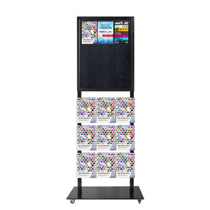 Tall Info Stand - 1 Felt Board  with  9 A4 Brochure Holders