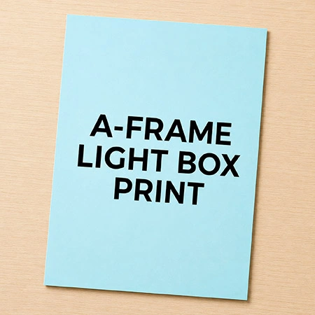 Printed Light Box Film for A-Frame