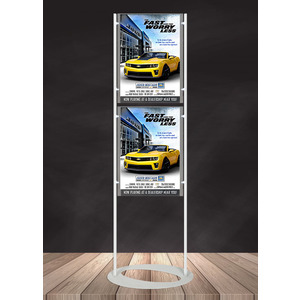 Premium Acrylic 1800mm Lobby Stand Holds 2 x A2 Poster Double Sided 