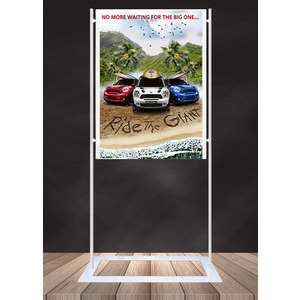 Premium Acrylic 1800mm Lobby Stand Holds 30x40 Inch Poster Double Sided 