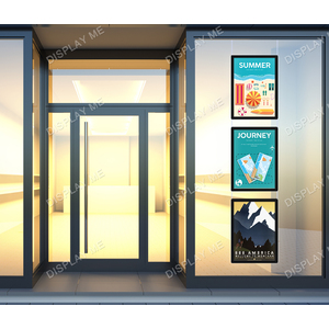 Window Lightbox 1 Column - A2 Black Portrait x 3