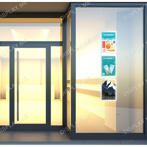 Window Lightbox 1 Column - A4 Silver Portrait x 3