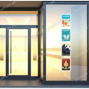 Window Lightbox 1 Column - A4 Silver Portrait x 4